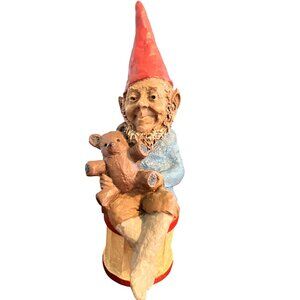 Vintage Tom Clark Teddy Gnome Figurine Holding Bear 1983 Numbered 86 Estate 5.75